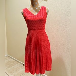 Banana Republic Dress | Sleeveless Geometric V Neck Pleated A-Line